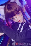 #黒猫ヘッド 145cm B-カップ　MOZU ラブドール 宣材写真通りの衣装＆ウィッグを贈る 高級TPE製 体重25kg 肌色＆眼球色＆メイクは宣材写真と同じ
