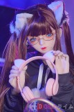 #黒猫ヘッド 145cm B-カップ　MOZU ラブドール 宣材写真通りの衣装＆ウィッグを贈る 高級TPE製 体重25kg 肌色＆眼球色＆メイクは宣材写真と同じ
