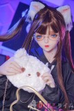 #黒猫ヘッド 145cm B-カップ　MOZU ラブドール 宣材写真通りの衣装＆ウィッグを贈る 高級TPE製 体重25kg 肌色＆眼球色＆メイクは宣材写真と同じ