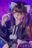 #黒猫ヘッド 145cm B-カップ　MOZU ラブドール 宣材写真通りの衣装＆ウィッグを贈る 高級TPE製 体重25kg 肌色＆眼球色＆メイクは宣材写真と同じ