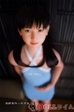 J-CUTE Doll ｼﾘｺﾝ製ラブドール 149cm Aカップ 平ら AGD01掲載画像のボディはリアルメイク付き サロペット ブルーのスカート