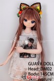 番石榴  Guavadoll（グアバ）145cm Aカップ DM02ヘッド Sビニール（PVC）ヘッド+TPEボディ 1：1 等身大ラブドール ジョイント 茶色の髪