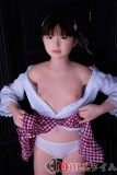 J-cute 133cm A-cup AGD07 唯（ゆい）ヘッド ラブドール 妹系 フルシリコン製 リアルドール 白いシャツとピンクの格子柄スカートを着