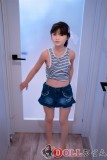 J-cute 133cm A-cup AGD07 唯（ゆい）ヘッド ラブドール 妹系 フルシリコン製 リアルドール ストライプのベストとデニムのショートパンツ