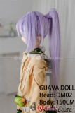 番石榴  Guavadoll（グアバ）150cm Aカップ DM02ヘッド Sビニール（PVC）ヘッド+TPEボディ 1：1 等身大ラブドール ジョイント  紫色の髪