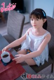 J-cute 133cm A-cup AGD07 唯（ゆい）ヘッド ラブドール 妹系 フルシリコン製 リアルドール  黒いポニーテールと白いキャミソールとジーンズ