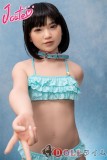 J-cute 【Yuhoshi メイク】フルシリコン製133cm バスト平 AGD07唯（ゆい）ヘッド ラブドール 妹系 ブルーグリーンのフリルビキニを着