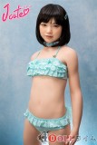 J-cute 【Yuhoshi メイク】フルシリコン製133cm バスト平 AGD07唯（ゆい）ヘッド ラブドール 妹系 ブルーグリーンのフリルビキニを着