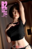BQDOLL 148cm Dカップ B2ヘッド フルシリコンラブドール 等身大リアルドール 黒いタイトな半袖
