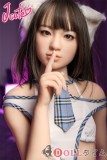 J-cute 137cm A-cup AGD19 萌咲（もえ）ヘッド  ラブドール 妹系 シリコンヘッド＋TPEボディ 茶色の短髪と格子柄のスカート
