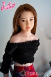 J-cute 137cm A-cup AGD17 羽純（はずみ）ヘッド  ラブドール 妹系 フルシリコン製 リアルドール  黒いオフショルダー