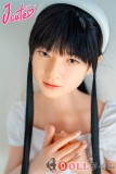 J-cute 137cm A-cup AGD19 萌咲（もえ）ヘッド  ラブドール 妹系 フルシリコン製 リアルドール 黒い長髪と白いドレス