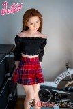 J-cute 137cm A-cup AGD17 羽純（はずみ）ヘッド  ラブドール 妹系 フルシリコン製 リアルドール  黒いオフショルダー