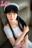 J-cute 137cm A-cup AGD19 萌咲（もえ）ヘッド  ラブドール 妹系 フルシリコン製 リアルドール 黒い長髪と白いドレス