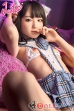 J-cute 137cm A-cup AGD19 萌咲（もえ）ヘッド  ラブドール 妹系 シリコンヘッド＋TPEボディ 茶色の短髪と格子柄のスカート