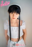 J-cute 137cm A-cup AGD19 萌咲（もえ）ヘッド  ラブドール 妹系 フルシリコン製 リアルドール 黒い長髪と白いドレス