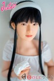 J-cute 137cm A-cup AGD19 萌咲（もえ）ヘッド  ラブドール 妹系 フルシリコン製 リアルドール 黒い長髪と白いドレス