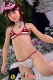 J-cute 133cm A-cup AGD07 唯（ゆい）ヘッド ラブドール 妹系 シリコンヘッド＋TPEボディ リアルドール ビキニの上に青と白のシアースカート