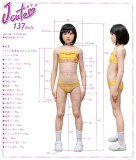 J-CUTE 137cm A-cup AGD17 羽純（はずみ）ヘッド  ラブドール 妹系 シリコン製ラブドール 黒いナイトガウン
