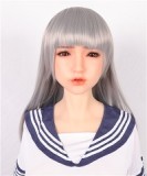 最新技術【フェイシャルEX】Sanhui Doll 105cm Aカップ ラブドール  シームレス #3 ヘッド フルシリコン製 ブルージーンズ 青いドレスと青いウィッグ