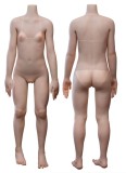 J-CUTE Doll シリコン製ラブドール 149cm Aカップ 平ら AGD10掲載画像のボディはリアルメイク付き  白いセーターと赤いチェック柄スカート