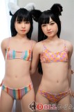J-cute Doll シリコン製ラブドール 149cm Aカップ 平ら AGD08掲載画像のボディはリアルメイク付き オレンジ＆パープルビキニ