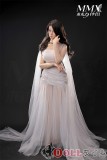 MMXDOLL（木木夕）163cm Dカップ  小橘子（Xiaojuzi）ヘッド  シリコン製リアルドール 基基大人メイク②  白いドレス着用