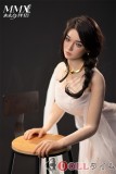 MMXDOLL（木木夕）163cm Dカップ  小橘子（Xiaojuzi）ヘッド  シリコン製リアルドール 基基大人メイク②  白いドレス着用