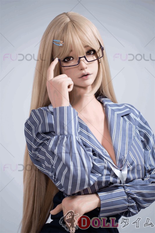FUDOLL 157cm Iカップ #柳无霜（Liuwushuang）頭部 身長等選べる 高級シリコン頭部+TPE材質ボディ  ブルーのトップス ラブドール