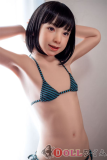 J-cute 137cm A-cup AGD02 （もえ）ヘッド  ラブドール 妹系 フルシリコン製 リアルドール 黒い長髪と白いドレス