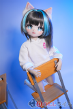 MW Girl(魔物姬) 70cm 呆呆ニャンヘッド ボディTPE/シリコン材質選択可能 猫耳美少女ドール 白タイツ姿の二次元キャラ人形