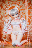 MW Girl(魔物姬) 85cm#1艾丽娅ビニールヘッド+ボディTPE/シリコン材質選択可能 白ドレス白タイツ 猫耳白髪美少女ドール
