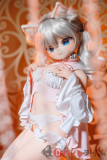 MW Girl(魔物姬) 85cm#1艾丽娅ビニールヘッド+ボディTPE/シリコン材質選択可能 白ドレス白タイツ 猫耳白髪美少女ドール