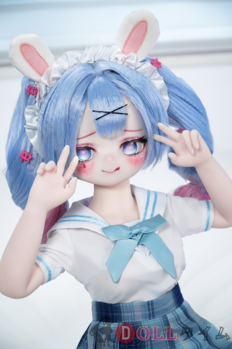 MW GIRL(魔物姬)85cm 奈奈ヘッド ボディ材質選択可能 水色ツインテールのセーラー服うさ耳美少女等身大ドール