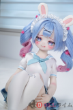 MW Girl(魔物姬) 85cm 奈奈ヘッド ボディ材質選択可能 水色ツインテールのセーラー服うさ耳美少女等身大ドール