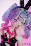 艶やかなピンク兎女郎ドレスと透明漁網ストッキングの生地質感 初音フィギュア