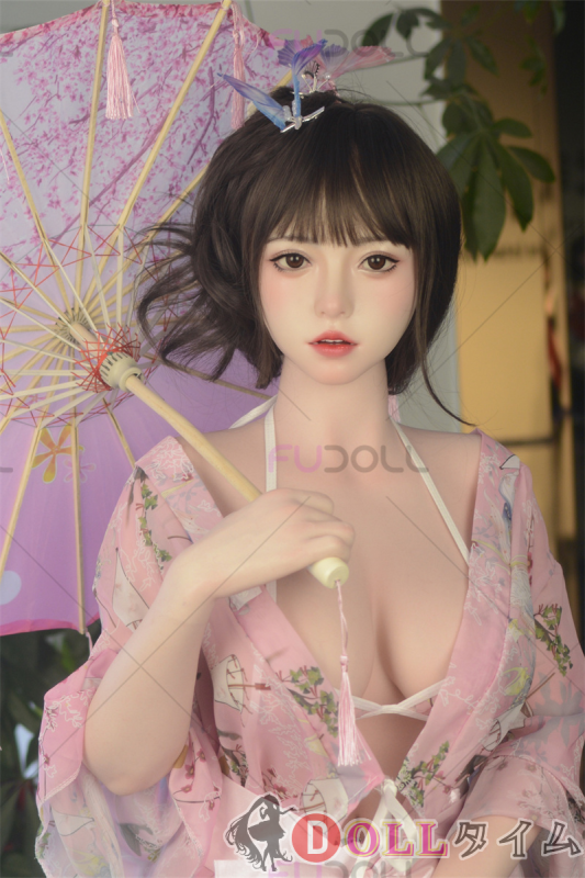 FUDOLL 165cm Fカップ 小茹ヘッド シリコン製– ピンクの和服と傘を持つ美少女ラブドール