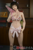 FUDOLL 165cm Fカップ 小茹ヘッド シリコン製– ピンクの和服と傘を持つ美少女ラブドール
