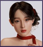 MMXDOLL 172CM Dカップ 夢瑶ヘッド シリコン製ラブドール – セクシーな青色ランジェリーと白いシースルーガウンを纏う美少女