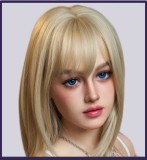 MMXDOLL 172CM Dカップ 夢瑶ヘッド シリコン製ラブドール – セクシーな青色ランジェリーと白いシースルーガウンを纏う美少女
