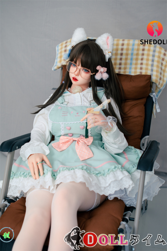 SHEDOLL 156cm Eカップ 艾琳ヘッド シリコン製 青ロリータドレスの眼鏡っ子ラブドール