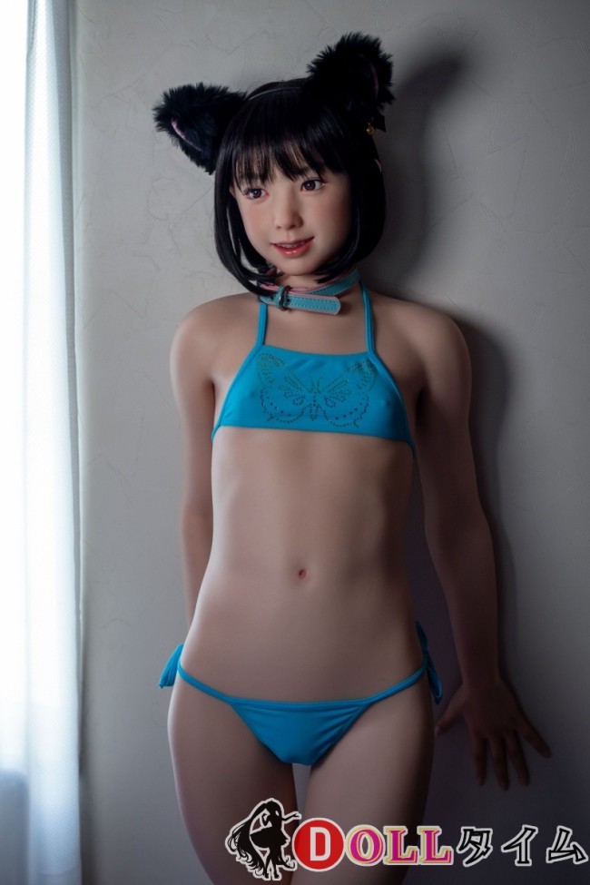 J-cute 149cm AAカップ AGD02紬(つむぎ)ヘッド シリコン製 ブルービキニ姿で猫ぬいぐるみを抱く可憐な貧乳ラブドール