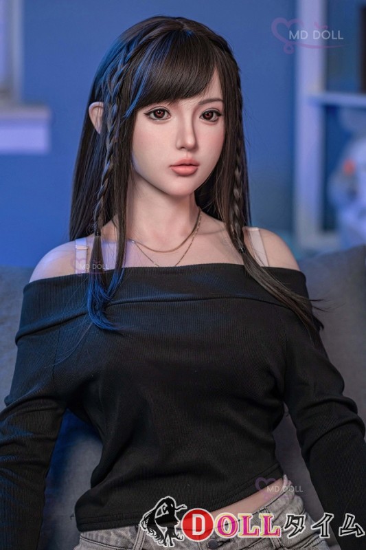 MDDOLL 166(C)cm Dカップ M18ヘッド ラブドール 黒いオフショルダーシャツとデニムショートパンツ