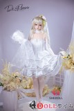SHEDOLL 156cm Eカップ 熙熙2.0ヘッド シリコン製 白いワンピースと白ストッキングの可愛いラブドール