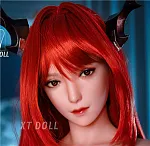 XTDOLL 165cm Eカップ Mei-Liヘッド シリコン製 美しい隣家少女ラブドール 赤いランジェリーと黒ストッキング着用