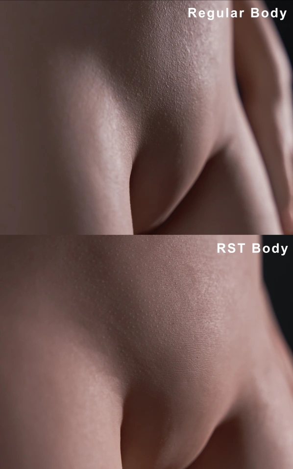 リアルメイク塗装とリアル皮膚メイクの比較画像