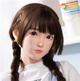 FUDOLL 157cm Iカップ 小北 シリコンヘッド＋TPEボディ灰色タンクトップ姿の爆乳ラブドール 長髪美少女ボディ