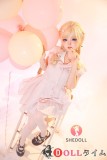 SHEDOLL 152cm AAカップ 東笙2.0ヘッド 材質選択可能 ラブドール jk 肉色ストッキング 浅ピンクワンピース