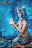 【アートワークカスタム版】Top-Sino TYPEグラビア T96cm Hカップ T43b-米苏ヘッド フルシリコン製 ブルーヘアの美人魚風ラブドール トルソー