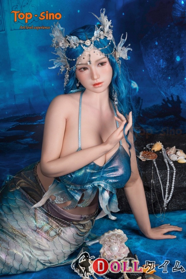 【アートワークカスタム版】Top-Sino TYPEグラビア T96cm Hカップ T43b-米苏ヘッド フルシリコン製 ブルーヘアの美人魚風ラブドール トルソー